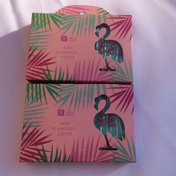 Talking Tables New Tropical Mini Pink Flamingo LED Lights Set Of 2 Decor Party - Picture 2 of 7
